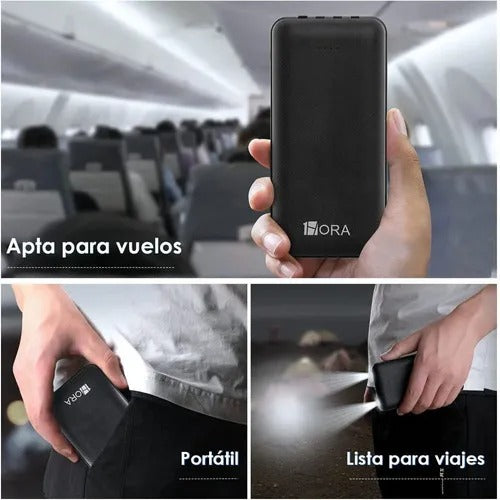 Power Bank 10000mAh Carga Rápida + Cables Integrados