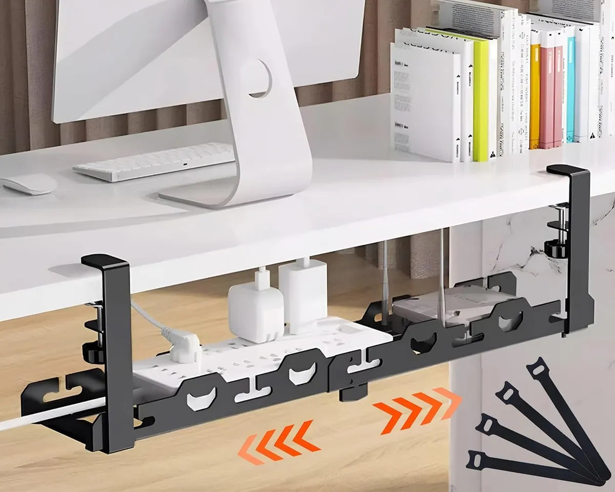 Soporte Organizador de Cables para Escritorio | Acero Expandible