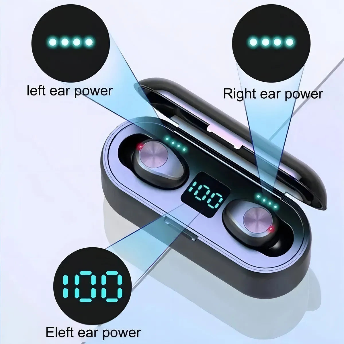 Audífonos Inalámbricos F9 con Power Bank Integrado