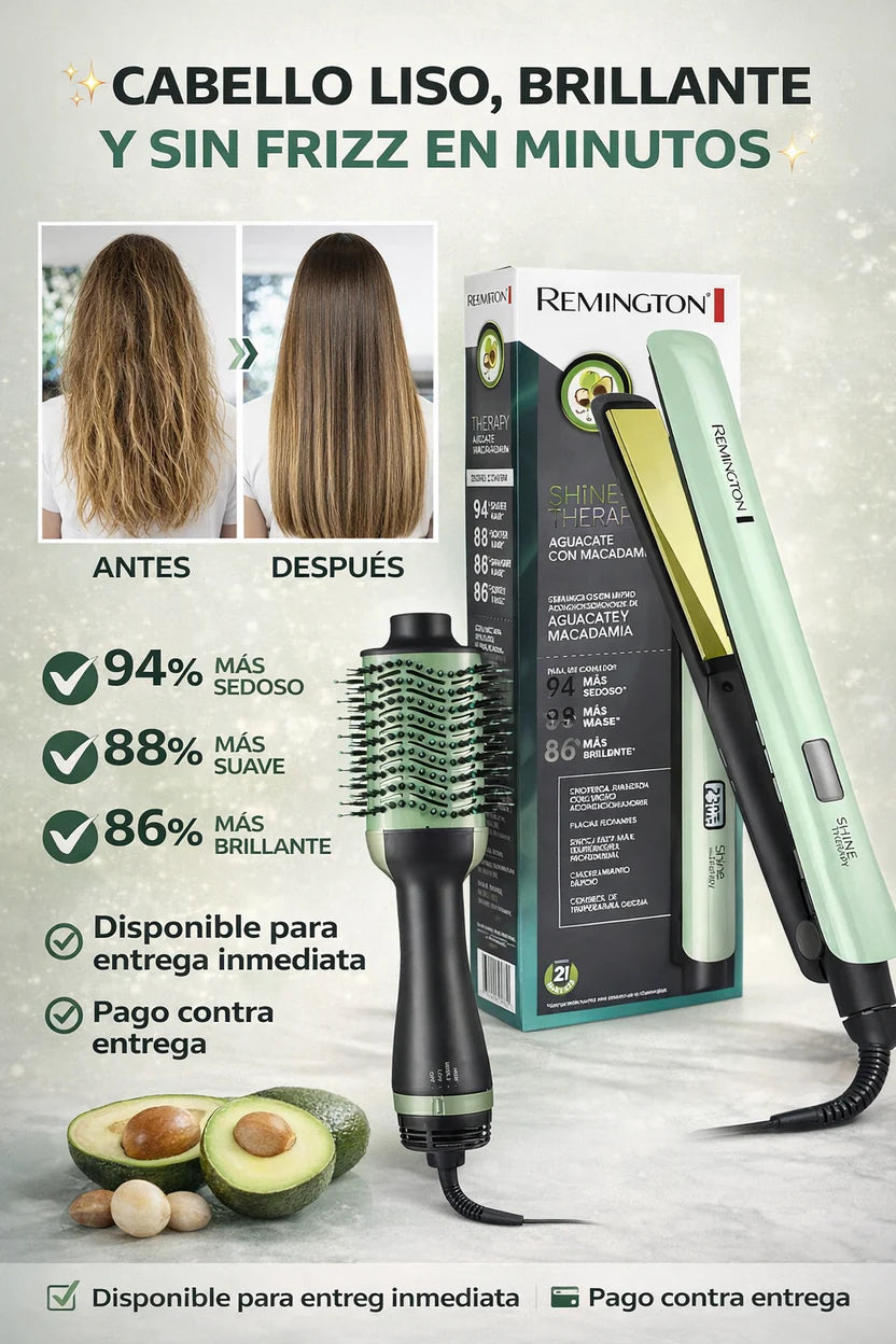 COMBO PLANCHA CEPILLO AGUACATE