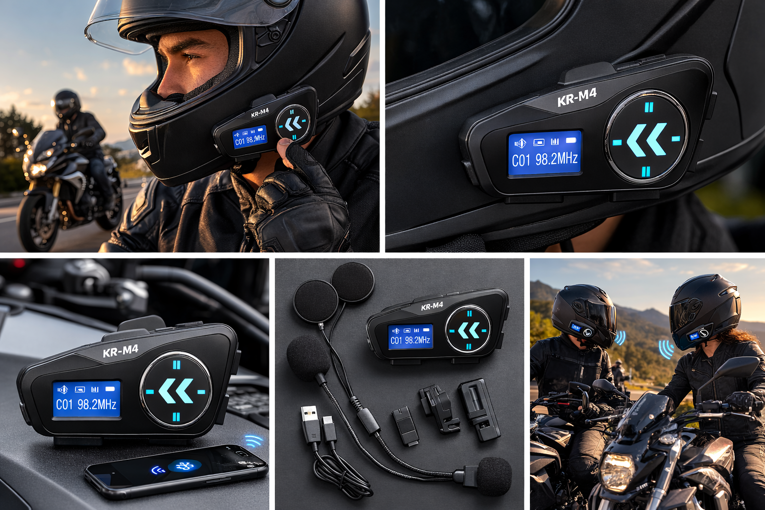 Intercomunicador Bluetooth M4 para Moto